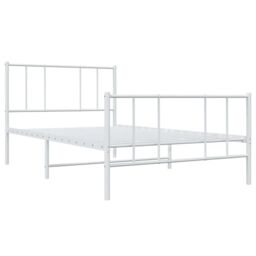 Berkfield Home Metal Bed Frame with Headboard & Footboard White 100x190 cm - thumbnail 5