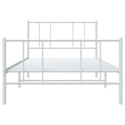 Berkfield Home Metal Bed Frame with Headboard & Footboard White 100x190 cm - thumbnail 6