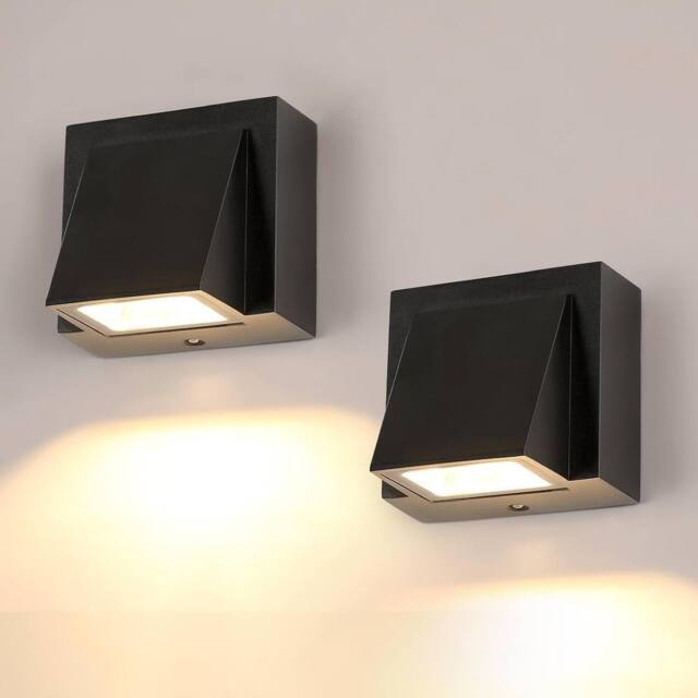 Goeco LED Wall Light, Outdoor/Indoor IP65, 5 W 3000 K, for Garden, Garage in Black - image 1