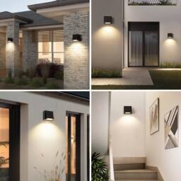 Goeco LED Wall Light, Outdoor/Indoor IP65, 5 W 3000 K, for Garden, Garage in Black - thumbnail 9
