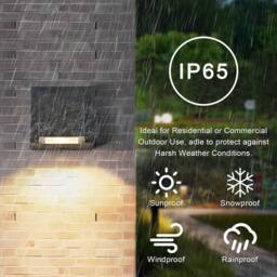 Goeco LED Wall Light, Outdoor/Indoor IP65, 5 W 3000 K, for Garden, Garage in Black - thumbnail 3