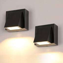 Goeco LED Wall Light, Outdoor/Indoor IP65, 5 W 3000 K, for Garden, Garage in Black - thumbnail 1