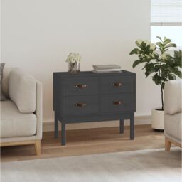Berkfield Home Console Cabinet Grey 90x40x78 cm Solid Wood Pine - Size: 90 x 40 x 78 cm