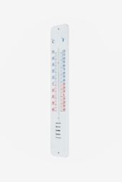 Homescapes Silver Metal Wall Thermometer, 45 cm