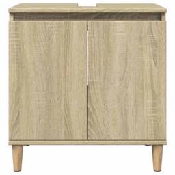 Berkfield Home Durable 3 Piece Bathroom Furniture Set Sonoma Oak Engineered Wood in Light Tan - thumbnail 9