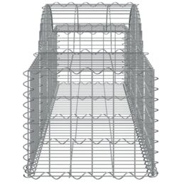 Berkfield Home Arched Gabion Baskets 2 pcs 200x50x40/60 cm Galvanised Iron in Silver - thumbnail 5