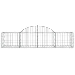 Berkfield Home Arched Gabion Baskets 2 pcs 200x50x40/60 cm Galvanised Iron in Silver - thumbnail 4