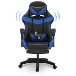 Nordara Gaming Chair PU Leather Sport Racing Lumbar Headrest in Black - Size: 100 cm x 60 cm - thumbnail 1