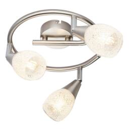 Netlighting Franziska Ceiling Spotlight Clusters Nickel Matt Glass Shade 3x E14 in Grey