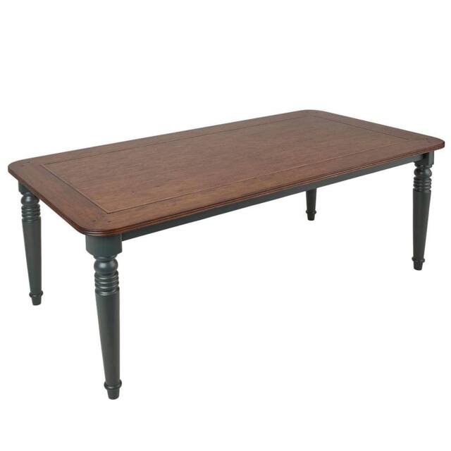 Statement Furniture Queensbury Large Dining Table with Oak Top in Bottle Green - image 1