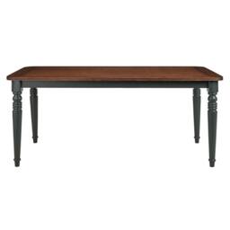 Statement Furniture Queensbury Large Dining Table with Oak Top in Bottle Green - thumbnail 2