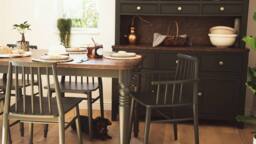 Statement Furniture Queensbury Large Dining Table with Oak Top in Bottle Green - thumbnail 3