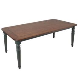Statement Furniture Queensbury Large Dining Table with Oak Top in Bottle Green - thumbnail 1
