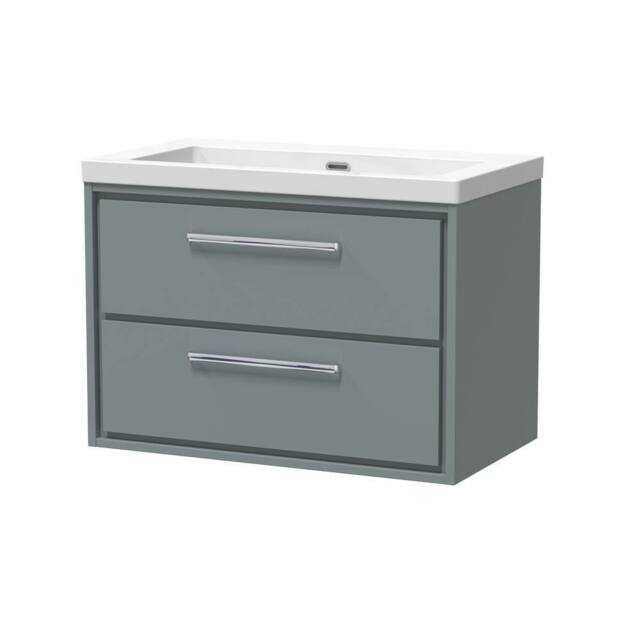 Balterley Modern Bathroom 2 Soft Close Drawer Wall Hung, Grey, 800mm in Grey - image 1