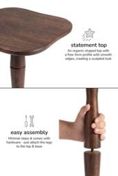 MH London Solid Mango Wood Free-Form Side Table, Accent End Table - Jasmine in Brown - thumbnail 6