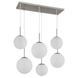 Netlighting Kop Cluster Pendant Nickel Balls Alabaster Optic Glass Shade 6x E27 in Grey - thumbnail 2