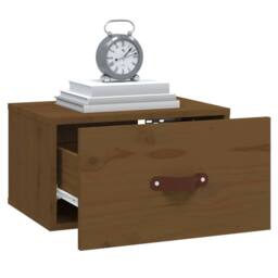 Berkfield Home Wall-mounted Bedside Cabinet Honey Brown 40x29.5x22 cm - thumbnail 4