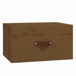 Berkfield Home Wall-mounted Bedside Cabinet Honey Brown 40x29.5x22 cm - thumbnail 2