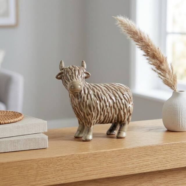 Garden Greatness Chic Glazed Highland Cow Ornament - Size: 1 Pack - image 1