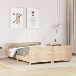 Berkfield Home Bed Frame without Mattress 150x200 cm King Size Solid Wood Pine in Brown - thumbnail 1