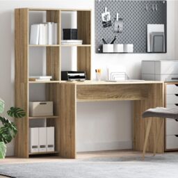 Berkfield Home with Shelf with Storage Sonoma oak Engineered wood in Brown - thumbnail 1