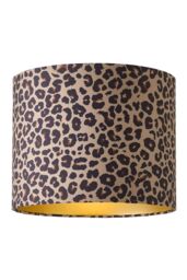 ValueLights Oasis Leopard Fabric with Metallic Gold Inner Drum Ceiling Lamp Shade - thumbnail 6