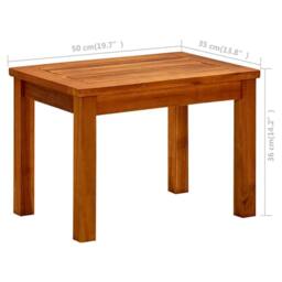 Berkfield Home Decorative Garden Coffee Table 50x35x36 cm Solid Acacia Wood in Brown - Size: 50 x 35 x 36 cm - thumbnail 7