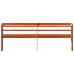 Berkfield Home Headboard with Shelves Wax Brown 200 cm Solid Wood Pine - thumbnail 3