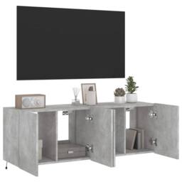 Berkfield Home TV Wall Cabinets with LED Lights 2 pcs Concrete Grey 60x35x41 cm - Size: 60 x 35 x 41 cm - thumbnail 6
