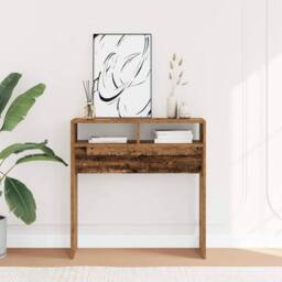 Berkfield Home Console Table Old Wood 78x30x80 cm Engineered Wood in Brown - Size: 78 x 30 x 80 cm - thumbnail 1