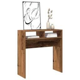 Berkfield Home Console Table Old Wood 78x30x80 cm Engineered Wood in Brown - Size: 78 x 30 x 80 cm - thumbnail 3