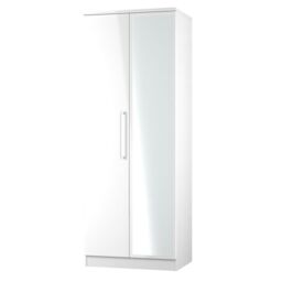 Ready Assembled 2 U Lyon Tall Double Mirror Wardrobe (Ready Assembled) in White - Size: Large - thumbnail 4