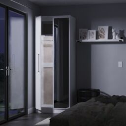 Ready Assembled 2 U Lyon Tall Double Mirror Wardrobe (Ready Assembled) in White - Size: Large - thumbnail 1