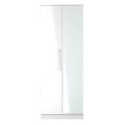 Ready Assembled 2 U Lyon Tall Double Mirror Wardrobe (Ready Assembled) in White - Size: Large - thumbnail 2
