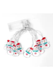 KDMD 1.5m 10 LED Snowman Decorative String Light Warm Glow AA Battery in White - thumbnail 2