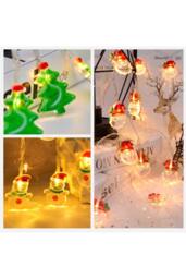 KDMD 1.5m 10 LED Snowman Decorative String Light Warm Glow AA Battery in White - thumbnail 4