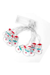 KDMD 1.5m 10 LED Snowman Decorative String Light Warm Glow AA Battery in White - thumbnail 3