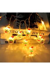 KDMD 1.5m 10 LED Snowman Decorative String Light Warm Glow AA Battery in White