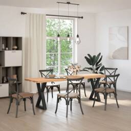 Berkfield Home Dining Table Legs 2 pcs Black 50x(72-73.3) cm Steel - thumbnail 3
