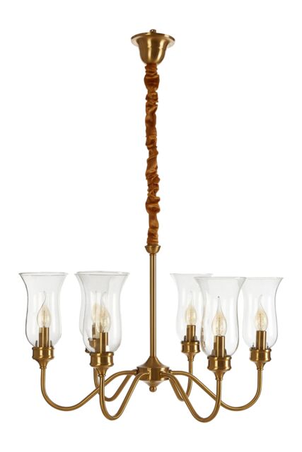 Orsina Traditional Ceiling Light With 6 Arms, Warm Metallic Finish Classic Ceiling Fixture, Glass Ceiling Light in Gold - image 1