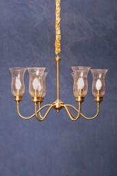Orsina Traditional Ceiling Light With 6 Arms, Warm Metallic Finish Classic Ceiling Fixture, Glass Ceiling Light in Gold - thumbnail 3