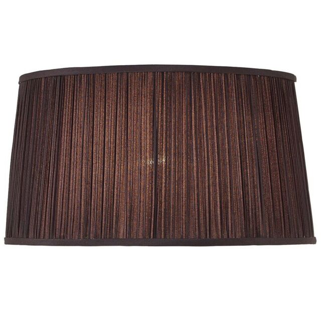"Loops 17"" Luxury Oval Straight Sided Lamp Shade Black Pleated Organza Modern Elegant" - image 1