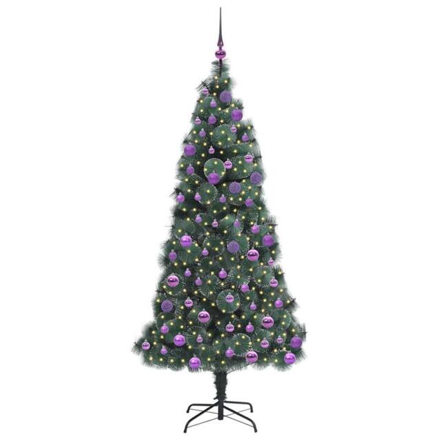 Berkfield Home Elegant Artificial Pre-lit Christmas Tree with Ball Set Green 180 cm - image 1