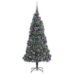 Berkfield Home Elegant Artificial Pre-lit Christmas Tree with Ball Set Green 180 cm - thumbnail 1