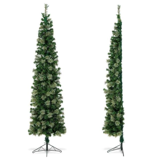 Costway 7FT Half Christmas Tree with 403 Branch Tips & 150 Lights in Green - image 1