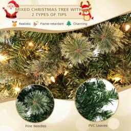 Costway 7FT Half Christmas Tree with 403 Branch Tips & 150 Lights in Green - thumbnail 4