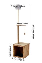 Living and Home 2-in-1 Cat Climbing Frame Floor Lamp in Natural - thumbnail 3