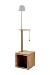 Living and Home 2-in-1 Cat Climbing Frame Floor Lamp in Natural - thumbnail 4