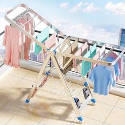 KORVIXA 3 Tier Clothes Shoes Dryer Airer Foldable Laundry Rack in Silver - Size: 900mm - thumbnail 3