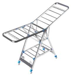 KORVIXA 3 Tier Clothes Shoes Dryer Airer Foldable Laundry Rack in Silver - Size: 900mm - thumbnail 1